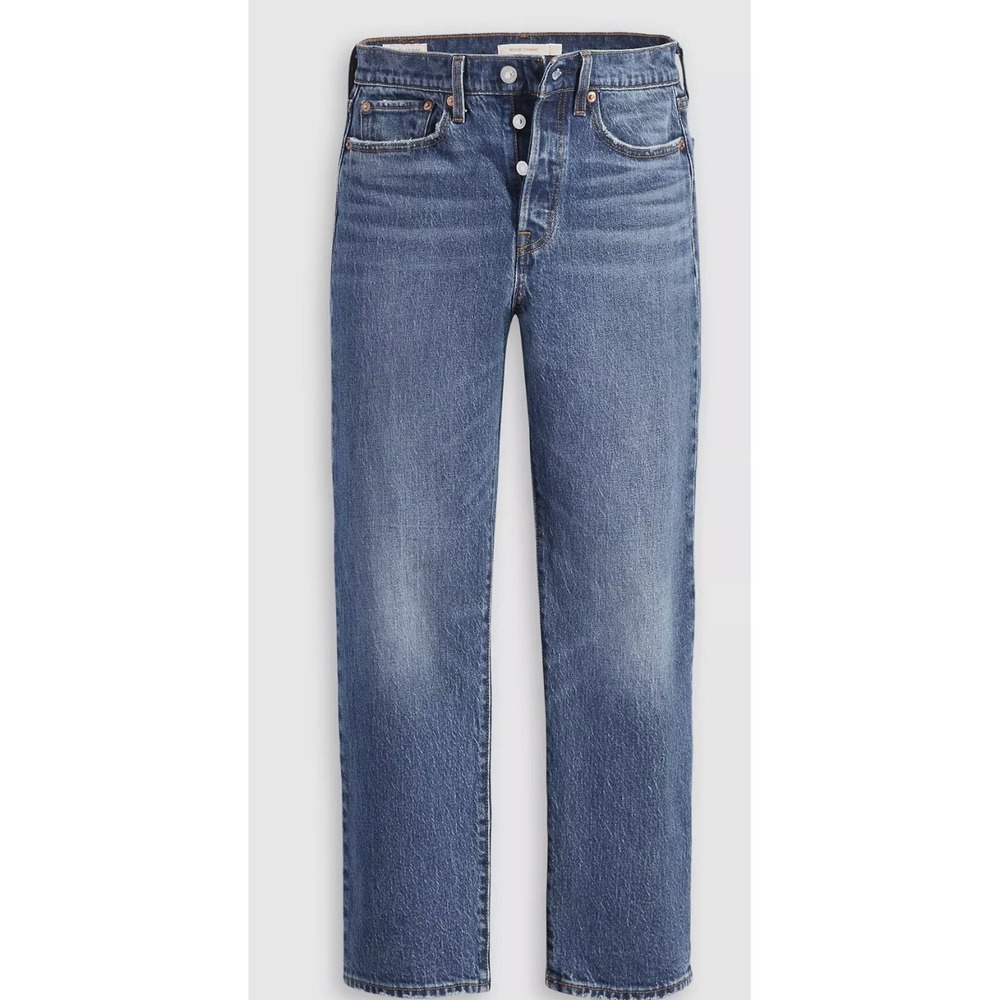 NWT Levi's Women's 31x28 Wedgie Straight Dark Wash High Rise Button Jeans Denim